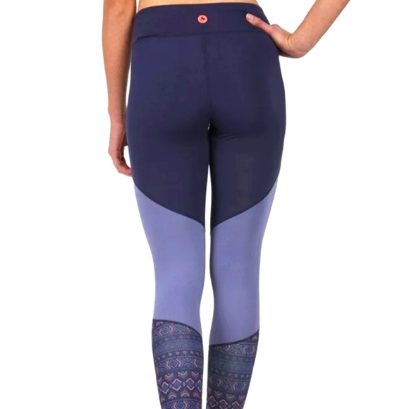 Marmot Pants - Marmot lana blue light weight leggings indigo printed size M stretchy EUC 73936